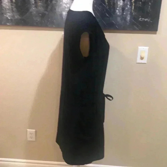 Asos design Black Midi Adjustable Waist Tie Belt Oversized w/Pockets Dress-10 - Picture 3 of 9